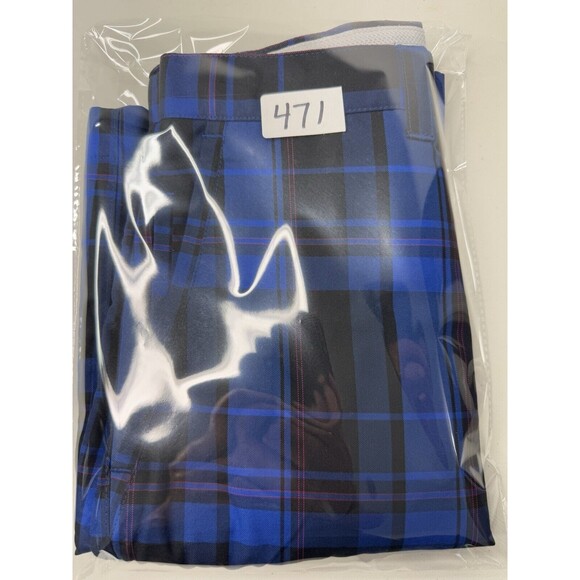 Callaway X Series Golf Shorts Blue Black Plaid 100% Polyester Mens Size 32 - Picture 11 of 11